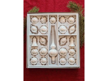 Sada 21+1 - dekor déšť - Bílá