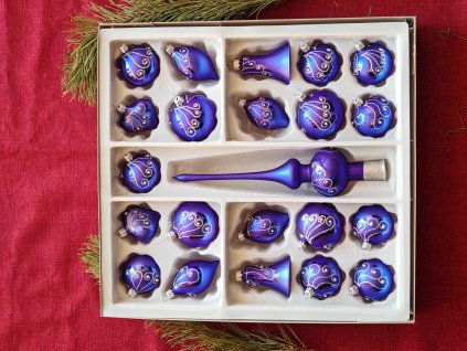 Sada 21+1 - dekor páv - Modrá