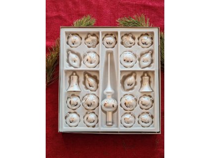 Sada 21+1 - dekor páv - Bílá