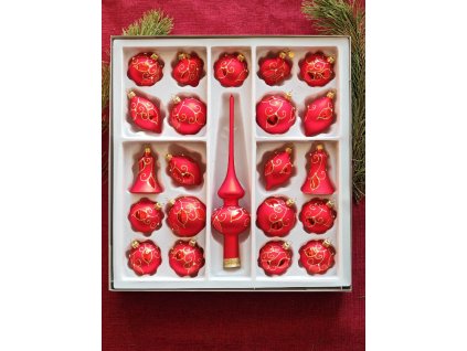 Sada 21+1 - zrcátko mat - Červená