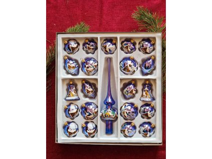 Sada 21+1 - lesk malovaný domeček - Modrá