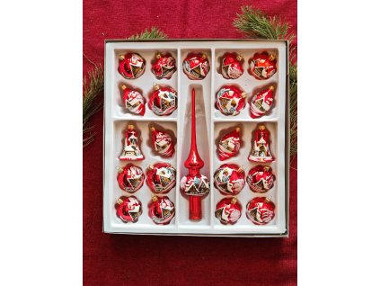 Sada 21+1 - lesk malovaný domeček - Červená