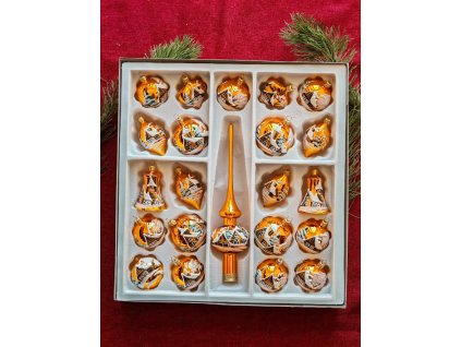 Sada 21+1 - lesk malovaný domeček - zlatý