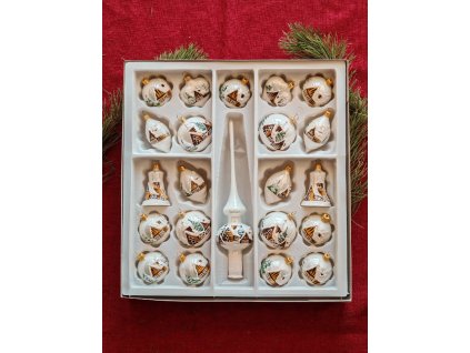 Sada 21+1 - lesk malovaný domeček - Bílá