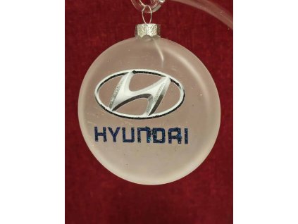 Skleněný medailon 8 cm - znak Hyundai