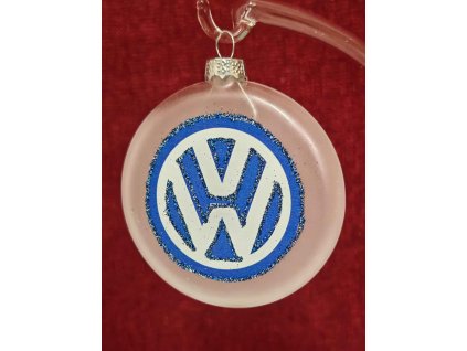 Skleněný medailon 8 cm - znak VW