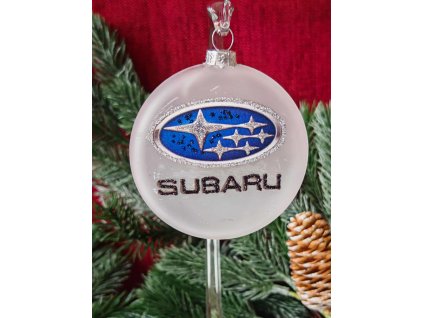 Skleněný medailon 8 cm - znak Subaru