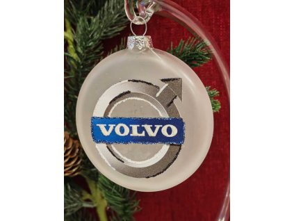 Skleněný medailon 8 cm - znak Volvo