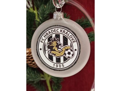 Skleněný medailon 8 cm - FC Hradec Králové