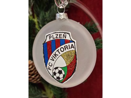 Skleněný medailon 8 cm - FC Viktoria Plzeň