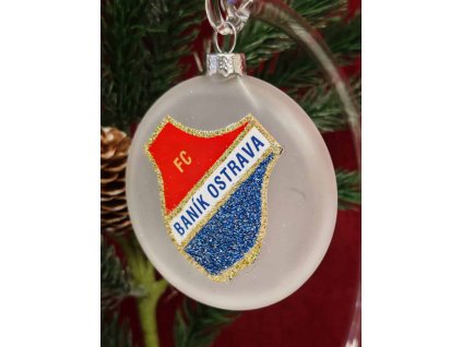 Skleněný medailon 8 cm - Baník Ostrava