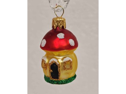 Miniatura - domeček houba - Zlatá