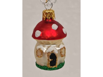 Miniatura - domeček houba - Bílá