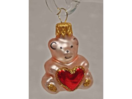 Miniatura - medvídek srdíčko - Růžová