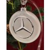 Skleněný medailon 8 cm - znak mercedes-benz