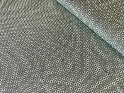 Bavlněná látka sedmikrásky na nemocniční zelené