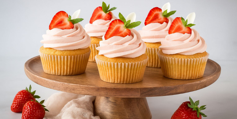 Jahodové cupcaky