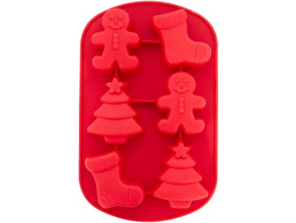 2105 0 0519 Wilton Christmas Shapes Silicone Treat Mold 6 Cavity A1