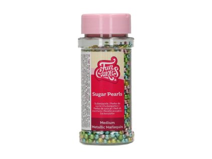 Sugar Pearls - perly střední barevné - metalické 80g