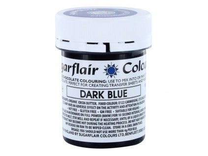 barva do cokolady na bazi kakaoveho masla sugarflair dark blue 35 g