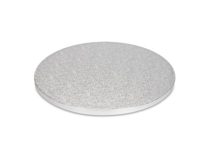Dortová podložka stříbrná O 25 cm, výška 12 mm