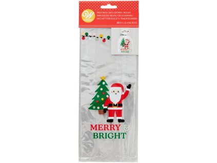 Dárkový sáček na cukrovinky- veselý vánoční motiv - Merry Bright  - 20 ks WILTON; T01