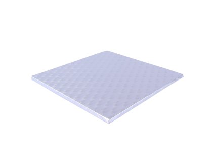 Dortová podložka stříbrná, čtverec 15,2 x 15,2 cm, výška 10 mm