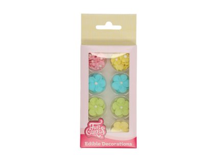 FUNCAKES Cukrové ozdoby květiny pastelový mix - 32 ks