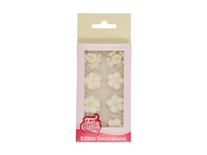 FUNCAKES Cukrové ozdoby květiny bílý mix - 32 ks