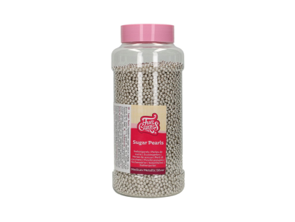Sugar Pearls – perly stříbrné – metalické 800 g 