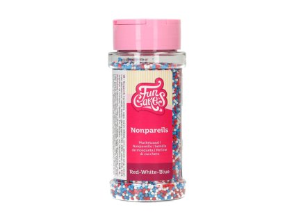 Nonpareils - perličky modro-bílo-červený mix 80g