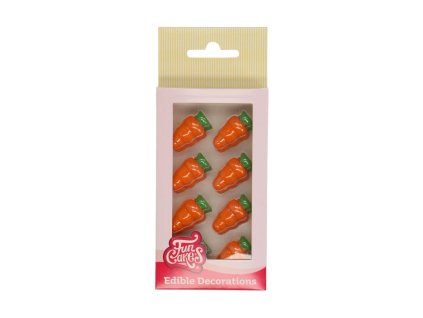 FUNCAKES Čokoládové ozdoby mrkvičky - 24 ks; 01