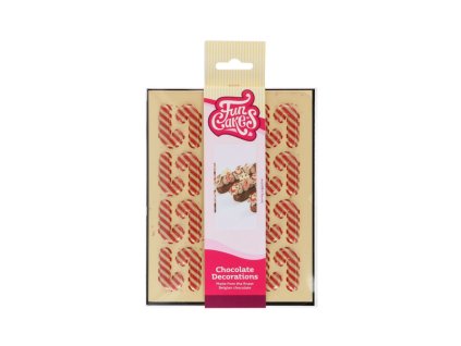 FUNCAKES Vánoční čokoládové dekorace Candy cane 24 ks