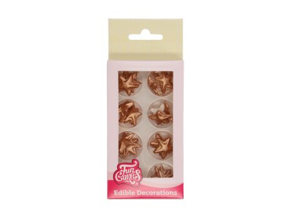 FunCakes Dekorace z cukrové pasty - bronzové hvězdy 24 ks