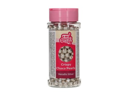 Crispy Choco Pearls - metalické stříbrné 60g