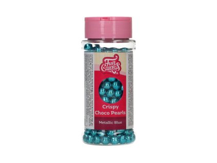 Crispy Choco Pearls – metalické modré 60 g