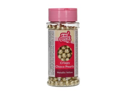 Crispy Choco Pearls - metalická žlutá 60g