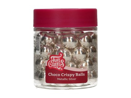 Choco Crispy Balls - metalická stříbrná 130g