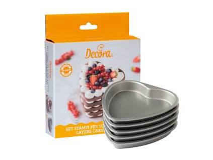 Sada na vrstvený koláč ve tvaru srdce - Decora