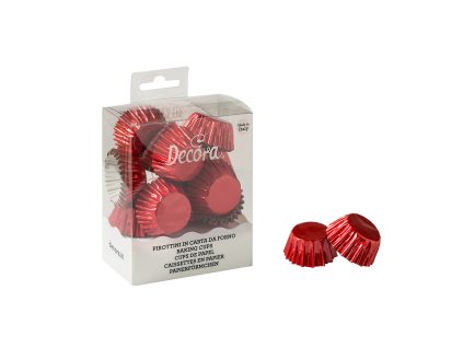Decora - bon bon metalické červené 180 ks