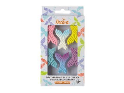 Decora - cukrové ozdoby ocas mořské panny - 6 ks