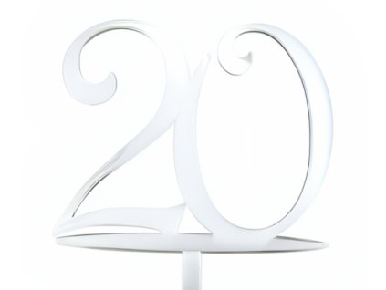 Zápich - číslo 20 bílý; T01