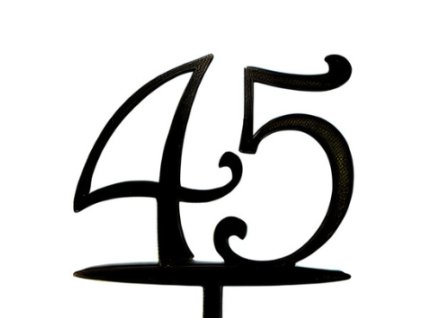 Zápich - číslo 45 černý; T01