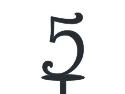 Zápich - číslo 5 modrý; T01