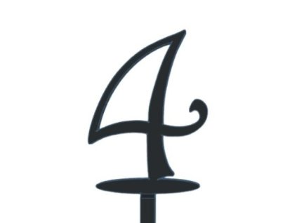 Zápich - číslo 4 modrý; T01
