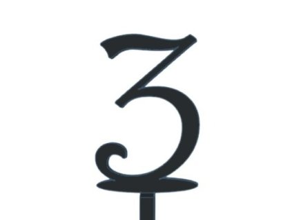 Zápich - číslo 3 bílý; T01