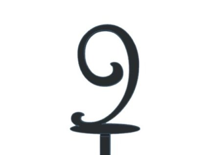 Zápich - číslo 9 bílý; T01
