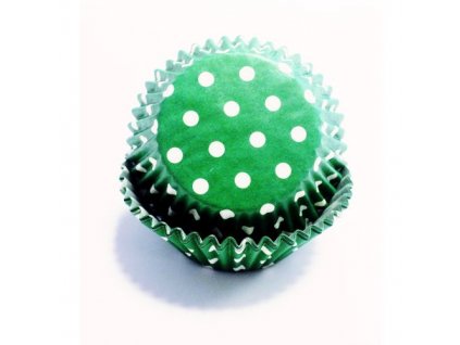 Košíčky 50 x 30 mm (60 ks) - Zelené s puntíky