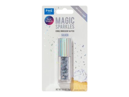 Jedlé glitry - stříbrné (silver) 3 g PME_01