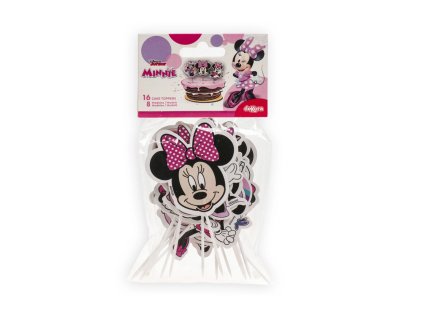 Papírové zápichy do cupcakes Minnie 16 ks (4)